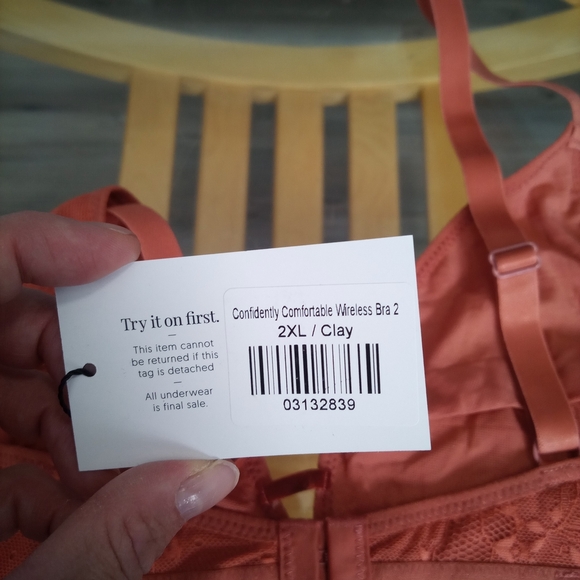 Elegant Lace Bralette in Coral by [Brand] - Picture 3 of 4